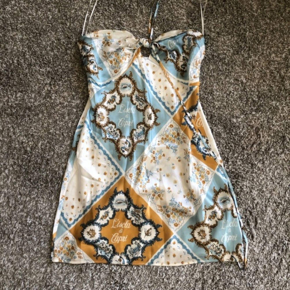 Reformation Sorrentine Silk Dress - L'Isola Di Capri - Picture 3 of 7